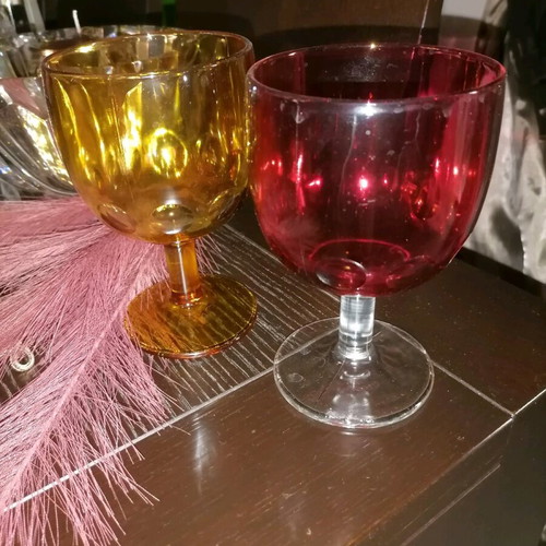Collectible candlesticks used, vintage, goblet-shaped, set of 2