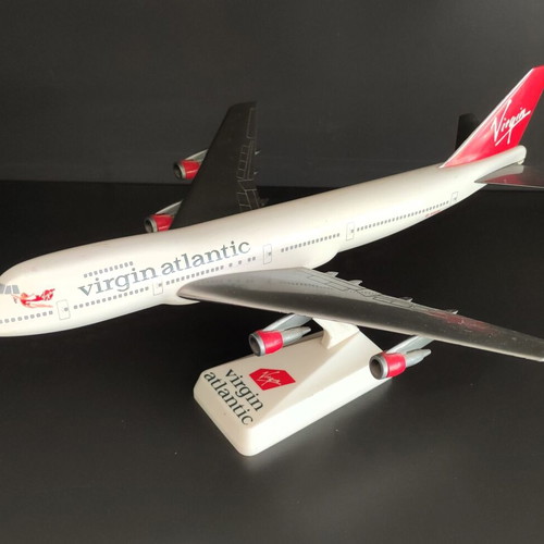 Virgin Atlantic Airplane Model with Stand 27cm like new
