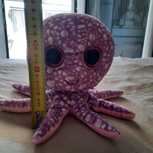 Ty plush octopus like new with glittery eyes 17 cm
