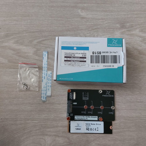 M.2 NVMe SSD Adapter Freenove for Raspberry Pi 5 with 128GB SSD new