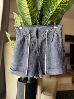 Mango linen shorts like new, blue, size S