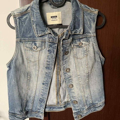 Bershka Jean Sleeveless Vest like new, blue and turquoise