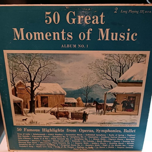 Double vinyl record 50 great moments of music used, classical