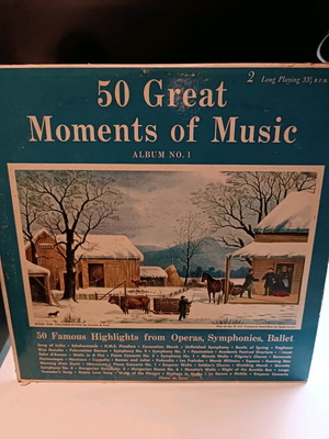 Double vinyl record 50 great moments of music used, classical