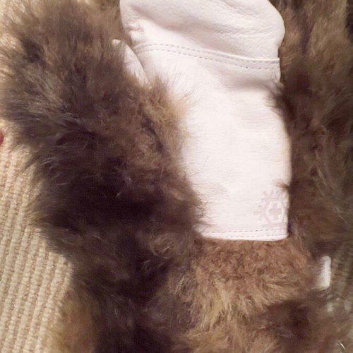 BARTS gloves with eco fur and leather S/M like new, brown