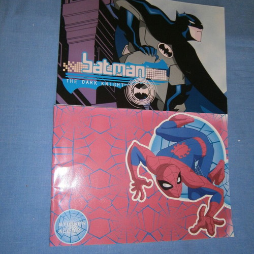 Sticker albums Batman and Spiderman new, set of 2