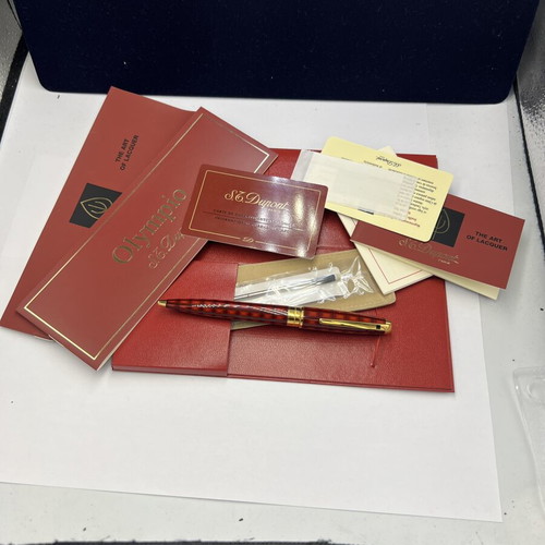 S.T. Dupont Vertigo Ballpoint Pen Olympio Series new with leather pouch