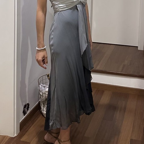 BCBG Max Azria Silk Ombré Maxi Cocktail Dress like new with carrying case