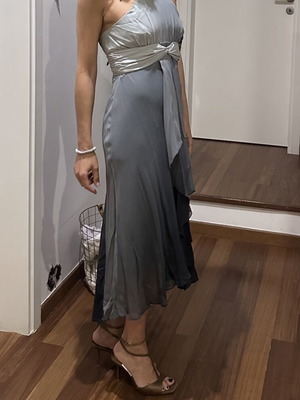 BCBG Max Azria Silk Ombré Maxi Cocktail Dress like new with carrying case