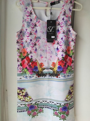 Midi dress new, floral, size M, Smashed Lemon
