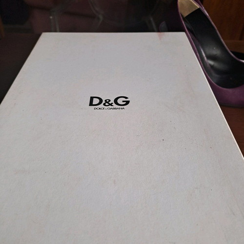 D&G slingback shoes used, leather, magenta purple, size 36.5