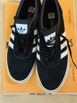 Adidas shoes like new, black leather-suede, size 46