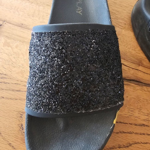 Replay New Lotty Glitter women's slippers size 38 like new black