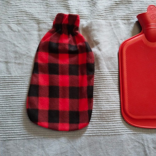 Hot water bottle with soft fabric cover new