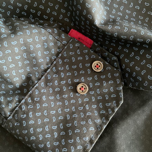 Vittorio Artist men's shirt new, black with multicolor patterns