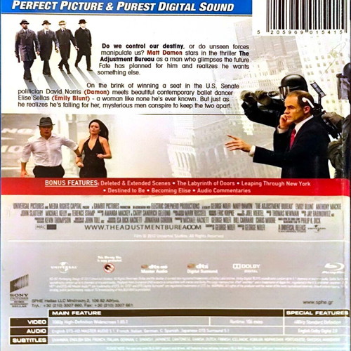 Blu-ray The Adjustment Bureau used, adventure, fantasy, thriller