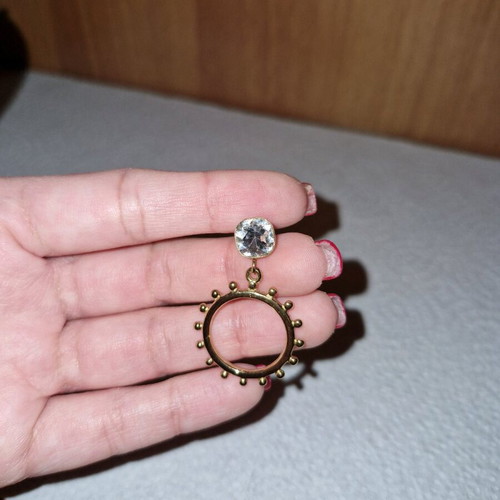 Fos screw earrings new gold tone with clasp