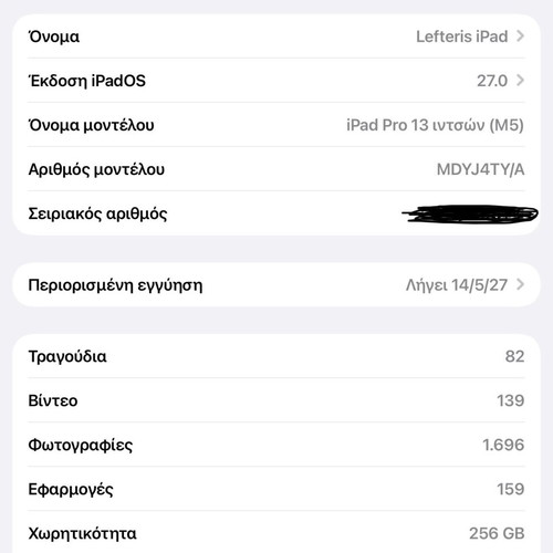 Apple iPad Pro 13" M5 256GB Wi‑Fi Space Black like new