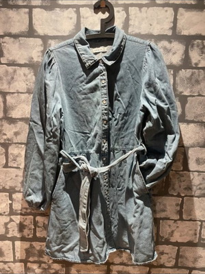 Jean mini dress like new with belt and pockets size No40