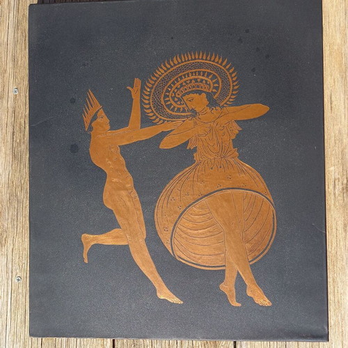 Chalcography used 33x38cm with design from 5th century vase