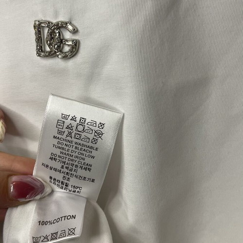 Dolce & Gabbana T-shirt with DG Crystal Logo, white, M