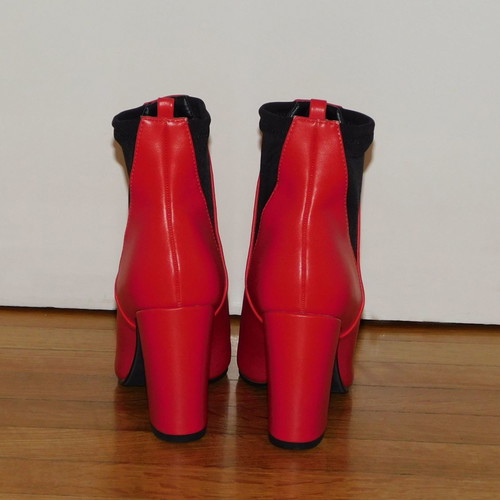 Feng Shoe ankle boots red with black, like new, size 39