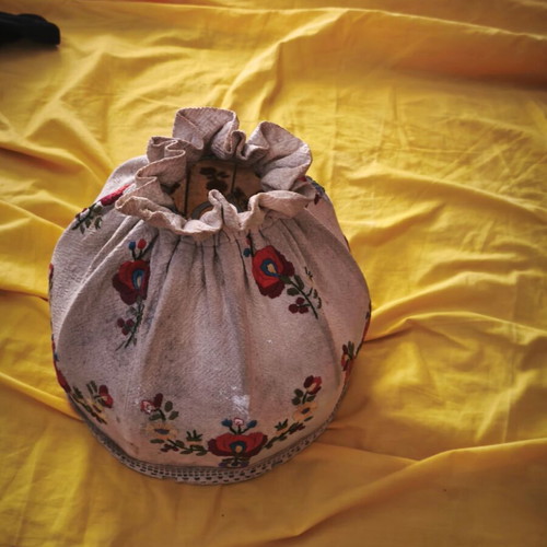 Vintage fabric lampshade used with some imperfections 25x23