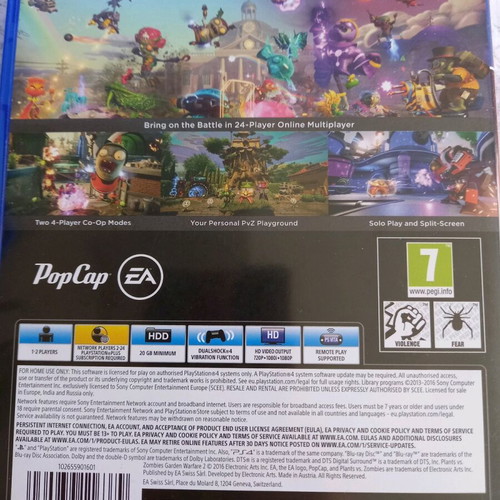 Plants Vs Zombies GW2 PS4 like new