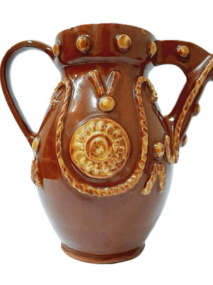Vintage large brown ceramic jug 2L like new
