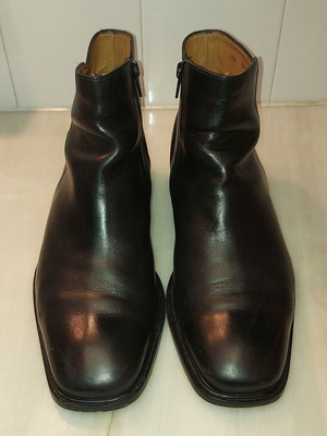Petridis men's leather ankle boots size 42 used, black