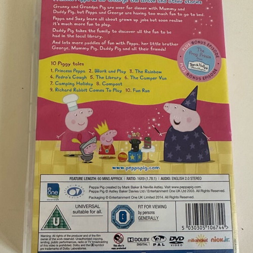 Peppa Pig and Postman Pat DVDs used for babies, set of 3