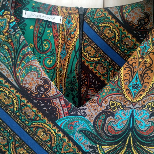 Biancoghiaccio paisley-print kaftan dress boho chic, like new, size M