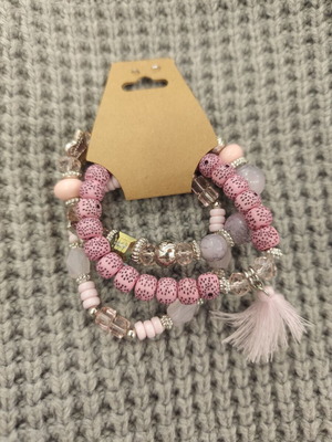 Triple Bracelet pink silver new