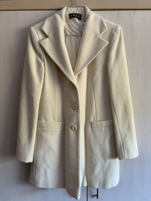 Free women's beige half coat, size S