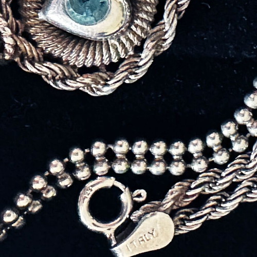 Vintage Italian silver 925 bracelet with blue eye handmade like new