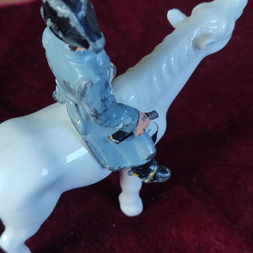 French Lead Soldier Napoleon on Porcelain Horse used