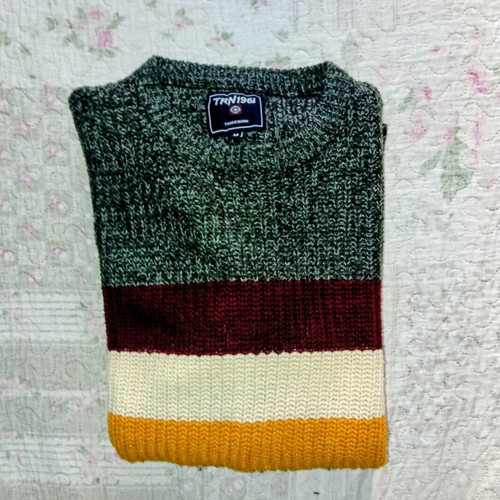 TRN1961 men's knit sweater size M new, striped