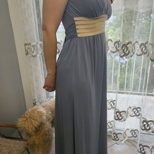 Be You women's dress like new, blue with gold transparency, size S