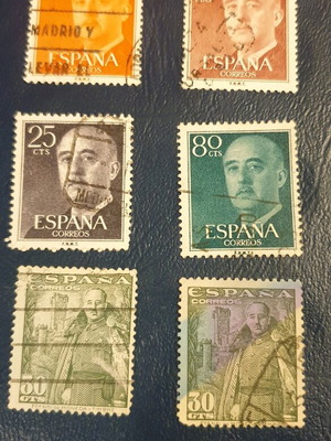 Ισπανικά γραμματόσημα μεταχειρισμένα 1954-1958, σετ 6 τεμαχίων