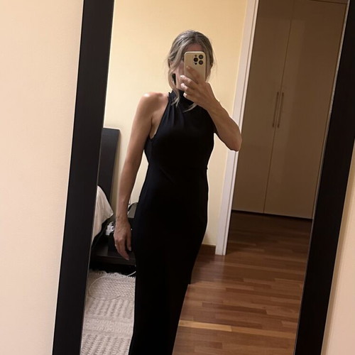 Zara Elegant Halter Maxi Dress, navy blue, size S