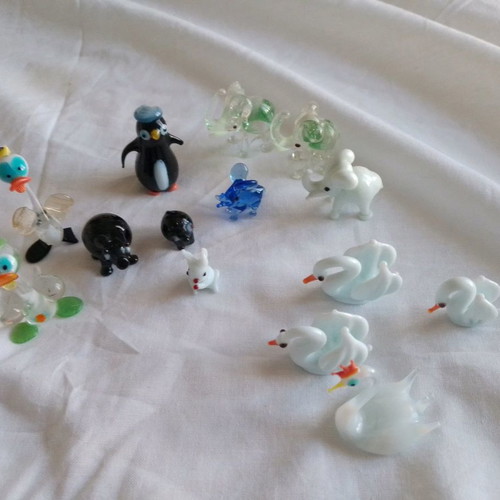 Murano animal figurines used, pack of 15 pieces