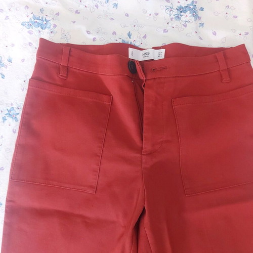 Mango pants like new, brick red with pockets, high waist