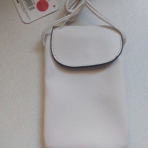 Mini crossbody bag for mobile phone, white