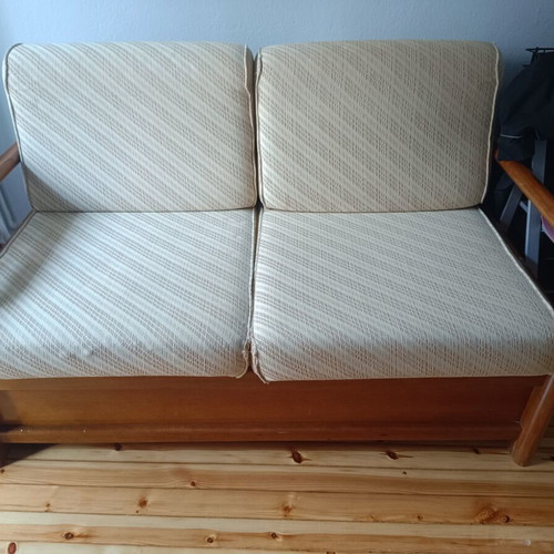 Two-seater sofa used with storage space