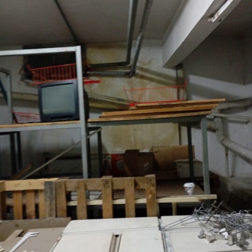 Heavy-Duty Metal Shelves like new with wooden surfaces