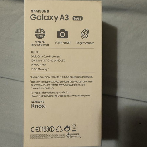 Samsung A3 smartphone used, gold, 16GB, Android