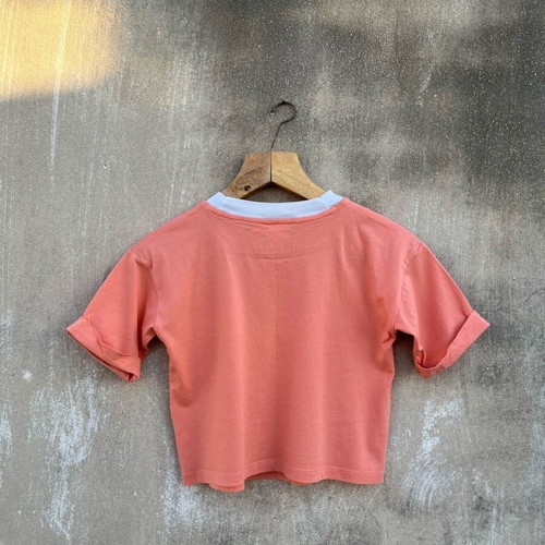 Adidas shirt used, orange, size S-M