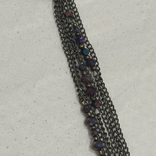 Earring with chains used, gray and purple