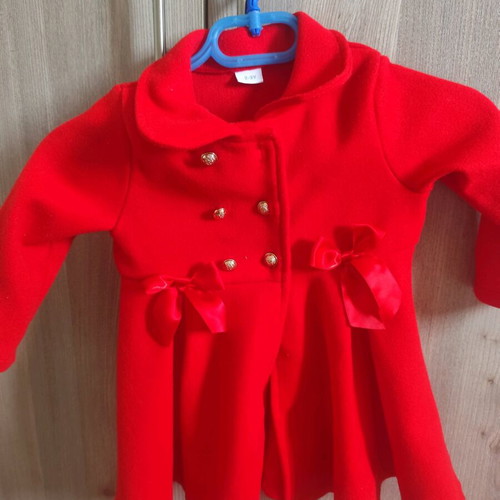 Children's set dress/coat like new, red, size 2-3 years