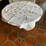 Handmade tablecloth used for small table